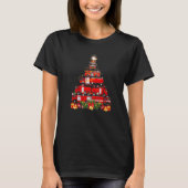 Firefighter Fire Truck Christmas Tree Xmas T-Shirt (Vorderseite)