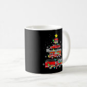Firefighter Fire Truck Christmas Tree Xmas T-Shirt Kaffeetasse (VorderseiteRechts)