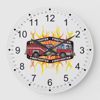 Firefighter Fire Truck Große Wanduhr