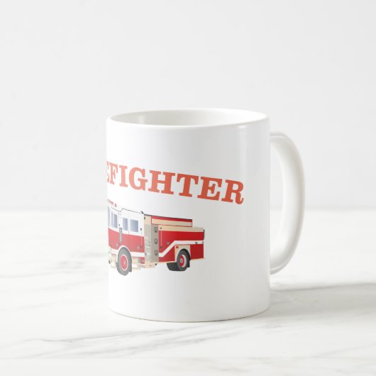 Firefighter Fire Truck Kaffeetasse (VorderseiteRechts)