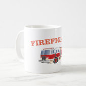 Firefighter Fire Truck Kaffeetasse (Vorderseite Links)