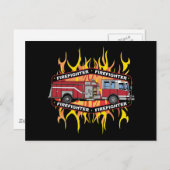 Firefighter Fire Truck Postkarte (Vorne/Hinten)