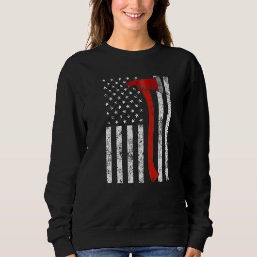 Firefighter Fireman Firefighting Patriotic America Sweatshirt (Vorderseite)