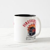 Firefighter Firetruck on Fire Rescue Zweifarbige Tasse (VorderseiteRechts)