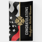 Firefighter Flag Fireman Fire Academy Graduation Banner (Vertikal)