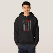 Firefighter Flag  Thin Red Line Firefighter Axe Hoodie (Vorne ganz)