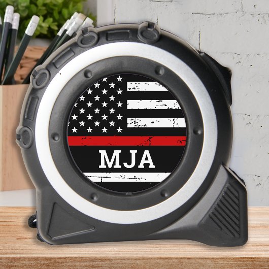 Firefighter-Flagge Benutzerdefinierte Monogram dün Maßband