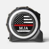 Firefighter-Flagge Benutzerdefinierte Monogram dün Maßband (Vorderseite)