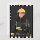 Firefighter Foto American Flag Retirement Party Einladung (Rückseite)