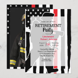 Firefighter Foto American Flag Retirement Party Einladung