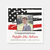 Firefighter-Foto Thin Red Line Abschluss Serviette (Vorderseite)