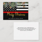 Firefighter Frohe Weihnachts Red Line Vielen Dank Visitenkarte (Vorne/Hinten)