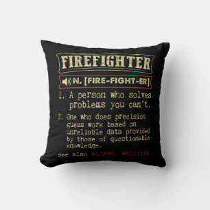 Firefighter Funny Dictionary Term.Png Kissen