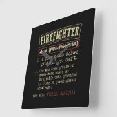 Firefighter Funny Dictionary Term.Png Quadratische Wanduhr (Winkel)