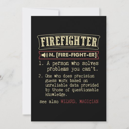 Firefighter Funny Dictionary Term.Png Save The Date (Vorderseite)