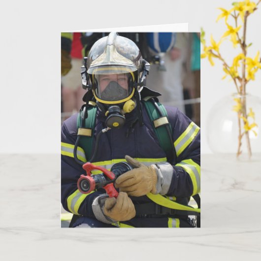 FIREFIGHTER FUNNY ÜBER DIE HILFSGEBURTSKARTE KARTE (Gelbe Blume)