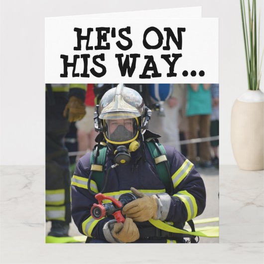 FIREFIGHTER FUNNY ÜBER DIE HILFSGROSSE GEBURTSKART KARTE (Vorderseite)