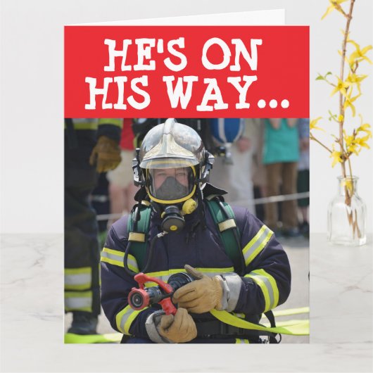FIREFIGHTER FUNNY ÜBER DIE HILFSGROSSE GEBURTSKART KARTE (Gelbe Blume)