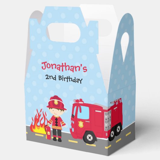 Firefighter-Gefälligkeitsbox (Boys Birthday Firema Geschenkschachtel (Geöffnet)