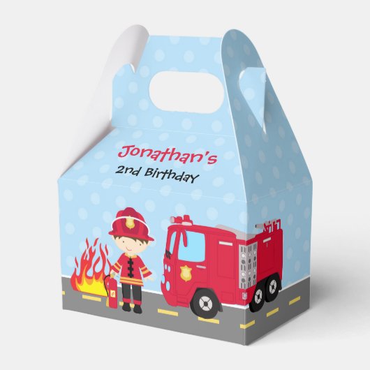 Firefighter-Gefälligkeitsbox (Boys Birthday Firema Geschenkschachtel (Vorderseite)