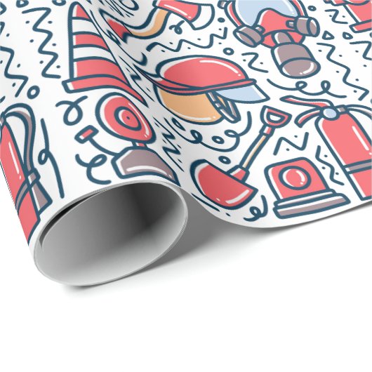 Firefighter Geschenkpapier (Rolleneckpunkt)