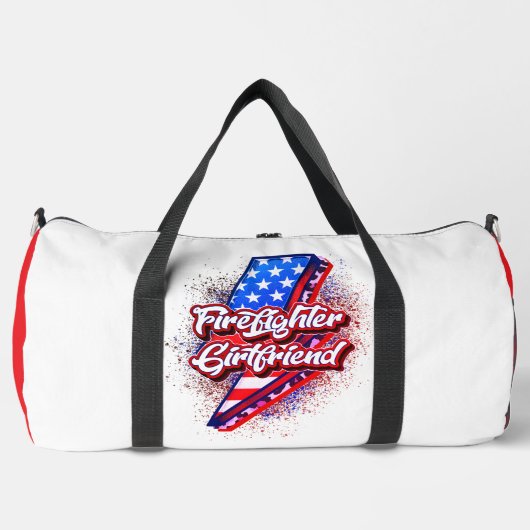 Firefighter Girlfriend American Bolt Pride Duffle Bag (Vorderseite)