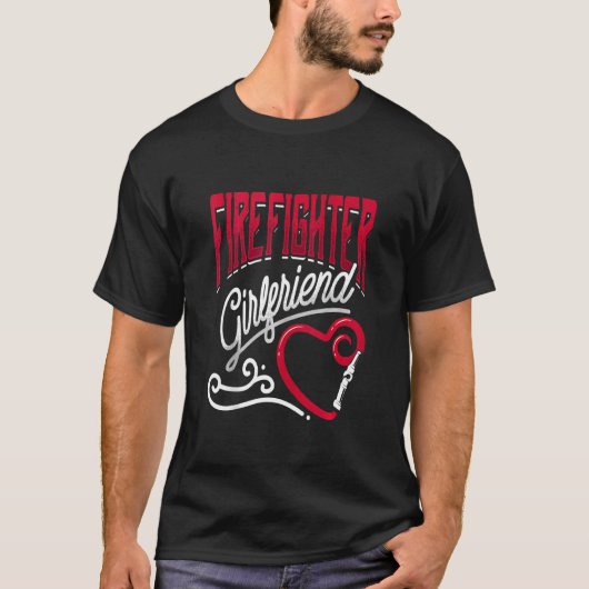Firefighter Girlfriend Thin Red Line Wasserschlauc T-Shirt (Vorderseite)