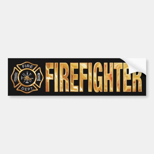 Firefighter Gold Autoaufkleber (Vorne)