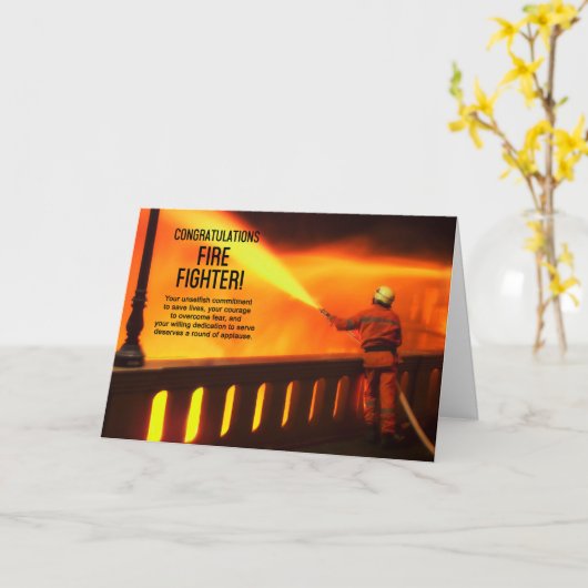Firefighter Graduate Karte (Gelbe Blume)