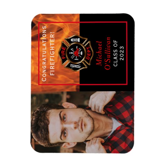 Firefighter Graduation Announcement Magnet (Vertikal)