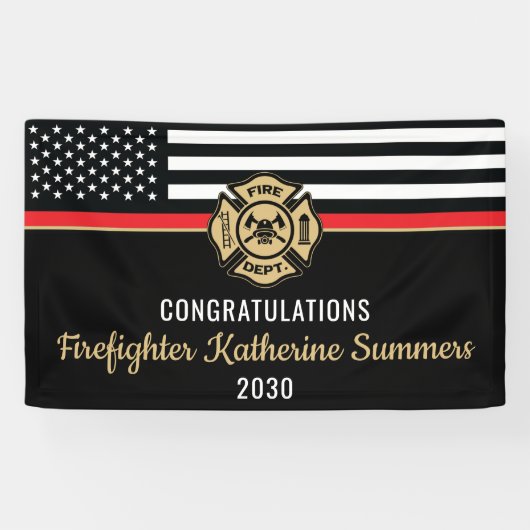  Firefighter Graduation Party Fire Department Banner (Horizontal)