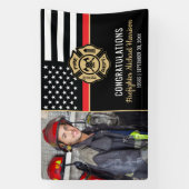 Firefighter Graduation Party Fireman Foto Banner (Vertikal)