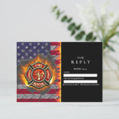 Firefighter Graduation Party RSVP Karte (Stehend Vorderseite)