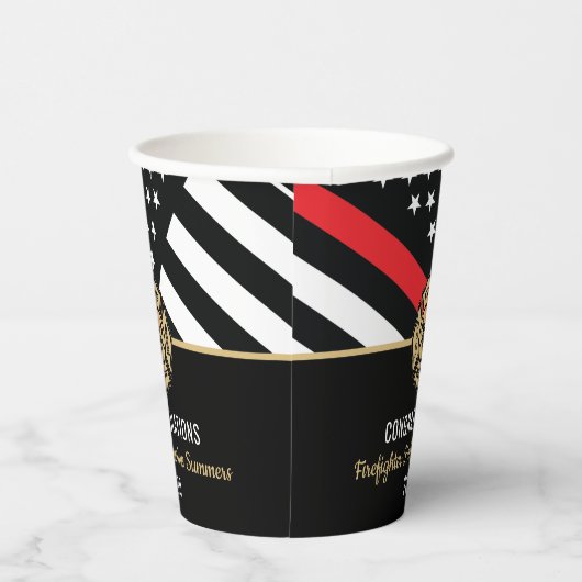 Firefighter Graduation Party Thin Red Line Flag Pappbecher (Rechts)