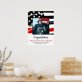 Firefighter Graduation Party Thin Red Line Foto Poster (Küche)