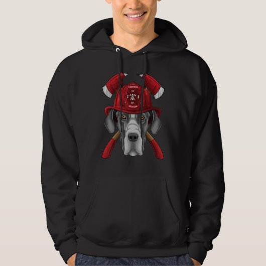 Firefighter Great Dane Fireman Boys Kids Fire Resc Hoodie (Vorderseite)