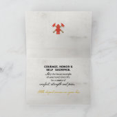 Firefighter Grunge Hero Beileid Karte (Innenseite)