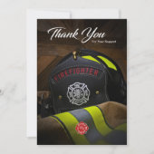 Firefighter Helmet & Jacket Vielen Dank Postkarte (Vorderseite)