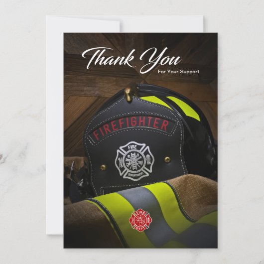 Firefighter Helmet & Jacket Vielen Dank Postkarte (Vorderseite)