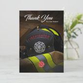 Firefighter Helmet & Jacket Vielen Dank Postkarte (Stehend Vorderseite)