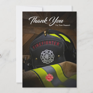Firefighter Helmet & Jacket Vielen Dank Postkarte