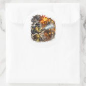 Firefighter Hero Fighting Fire Rescue Sticker (Tasche)