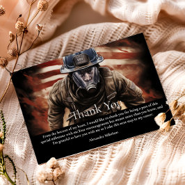 Firefighter Hero Graduation Dankeskarte