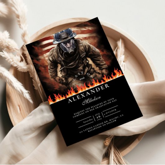 Firefighter Hero Graduation Einladung