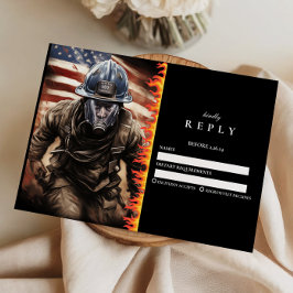 Firefighter Hero Graduation RSVP Karte