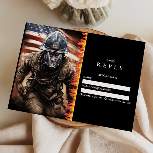Firefighter Hero Graduation RSVP Karte