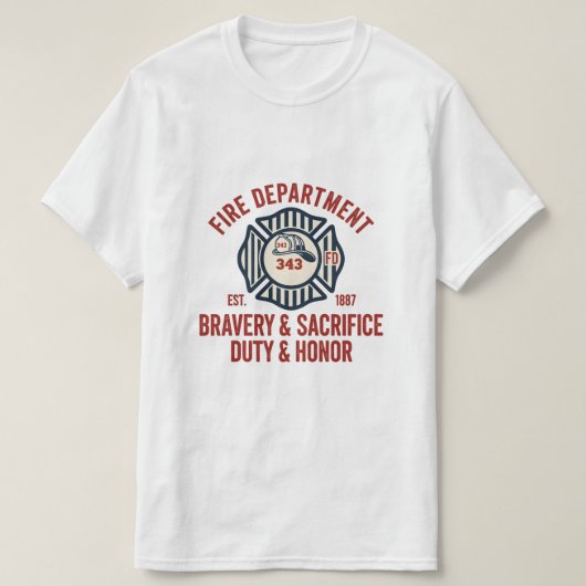 Firefighter Hero Pride T-Shirt with Maltese Cross (Design vorne)