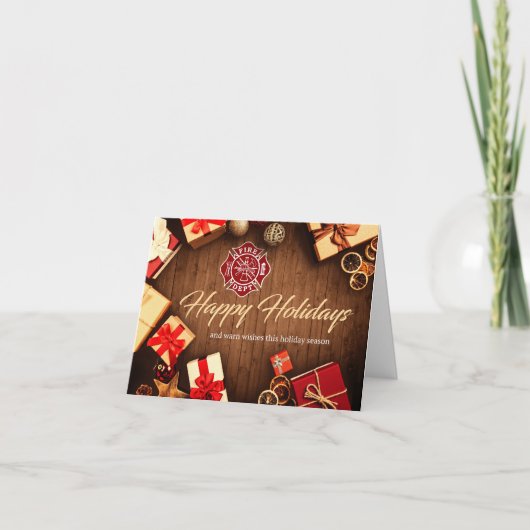 Firefighter Holiday Card Feiertagskarte (Vorderseite)