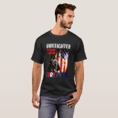 Firefighter Husband Vater Fireman American Flag T-Shirt (Vorne ganz)