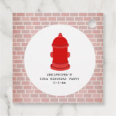 Firefighter Hydrant Geburtstag Vielen Dank Geschenkanhänger (Rückseite)